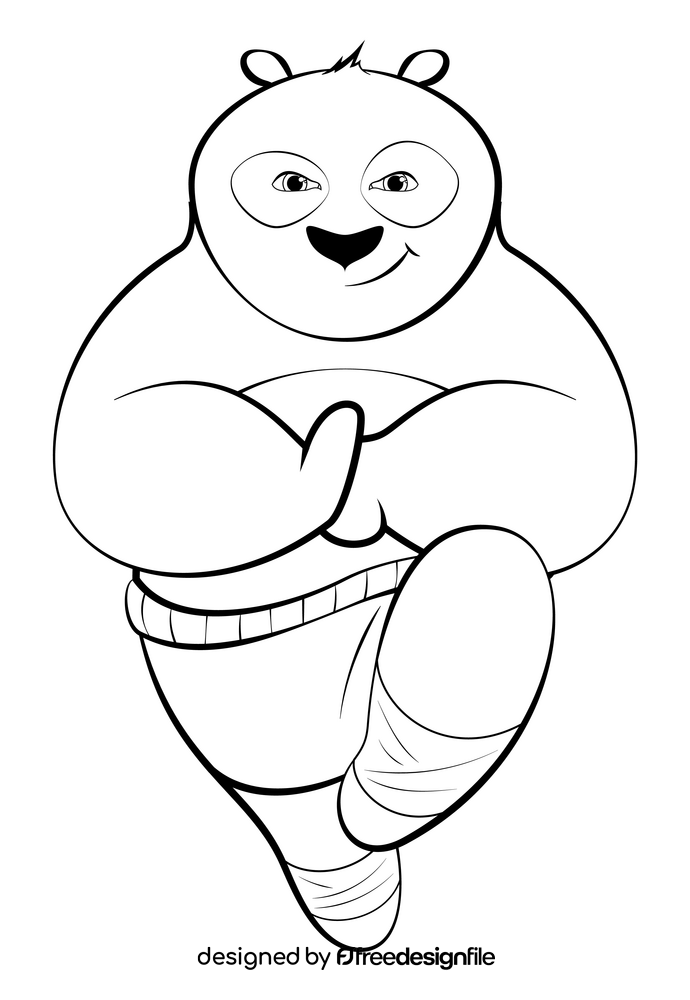 Kung fu panda black and white clipart free download