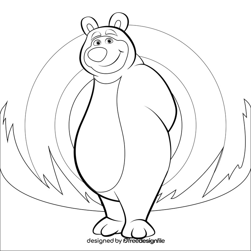 Masha and the bear drawing black and white vector