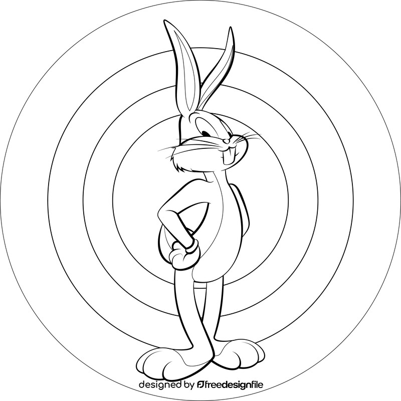 Looney Tunes bugs bunny drawing black and white vector