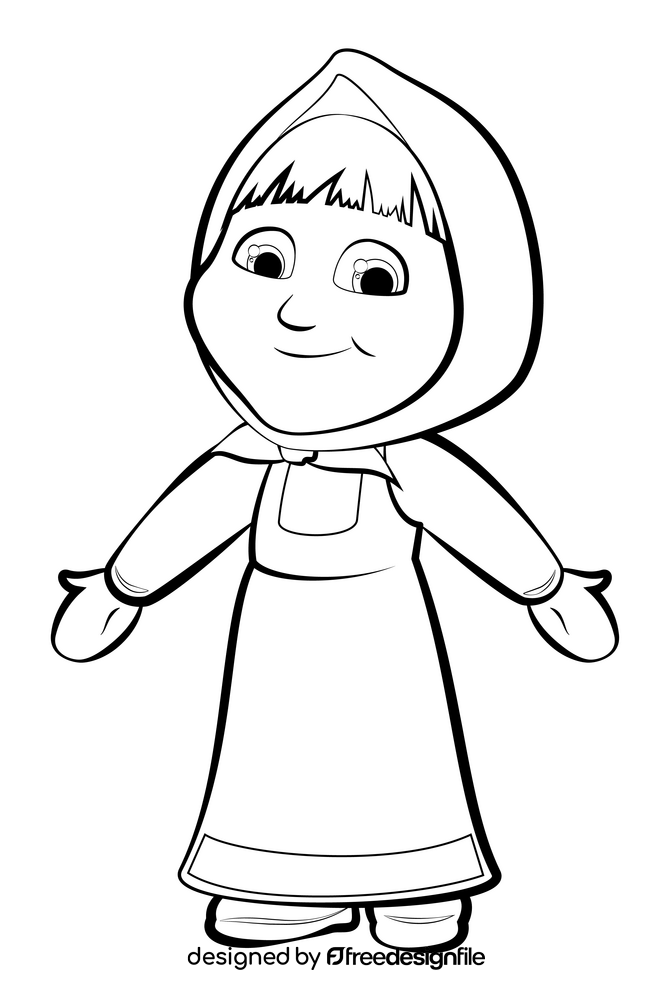 Masha and the bear black and white clipart