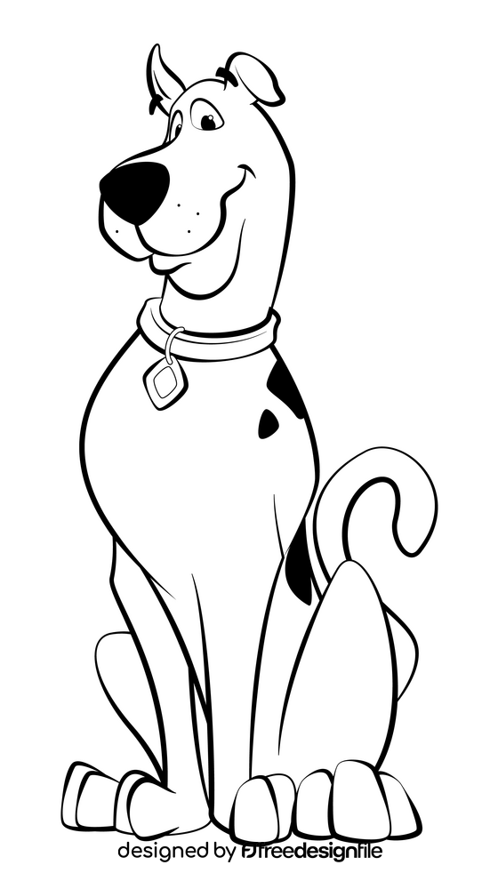 Scooby Doo black and white clipart