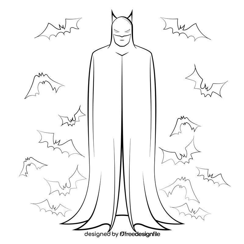Batman drawing black and white vector