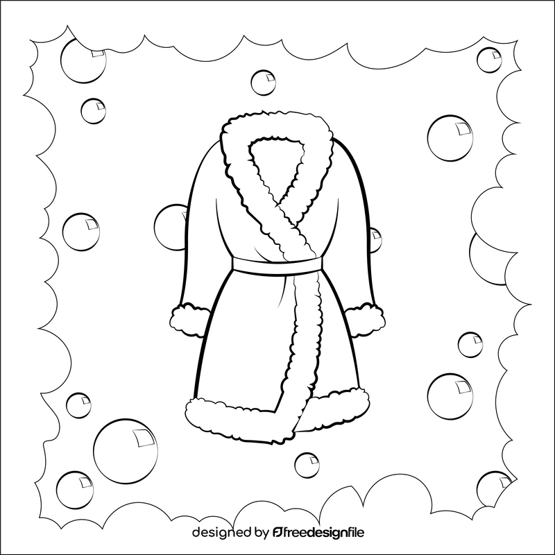 Bathrobe black and white vector