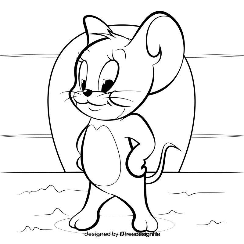 Tom and Jerry drawing black and white vector free download