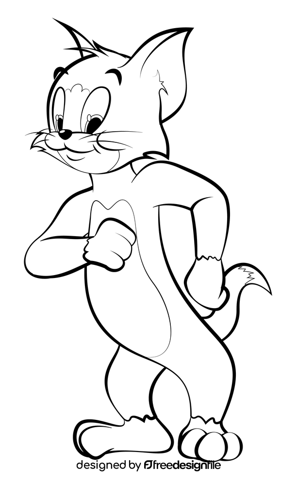 Tom and Jerry black and white clipart