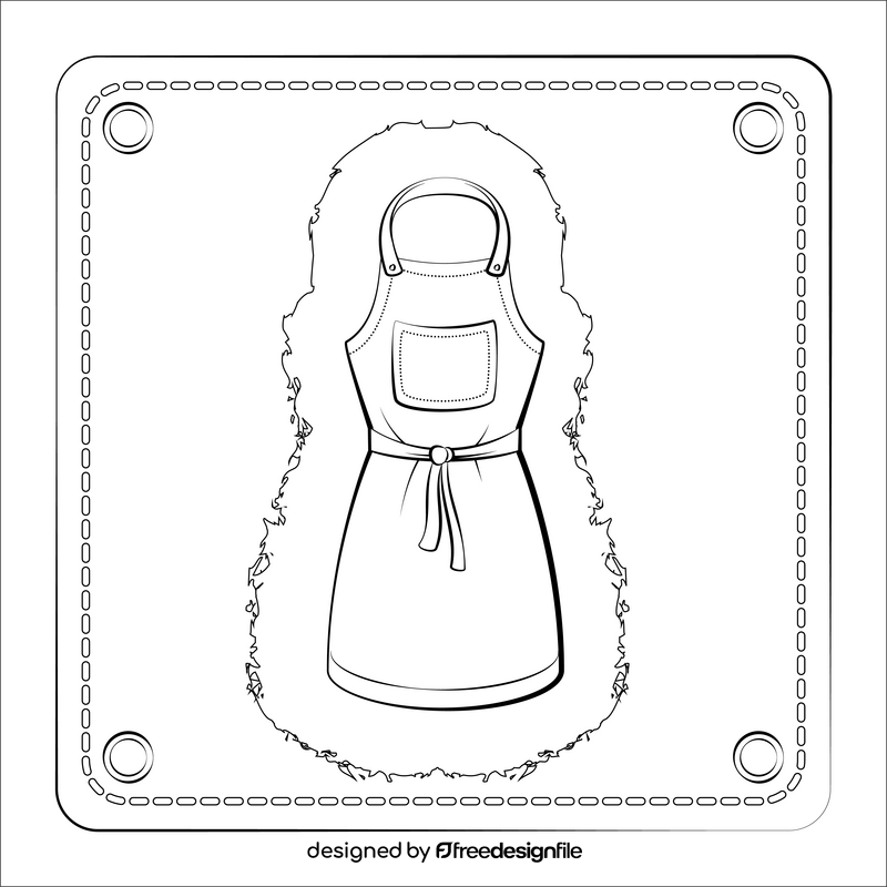 Apron black and white vector