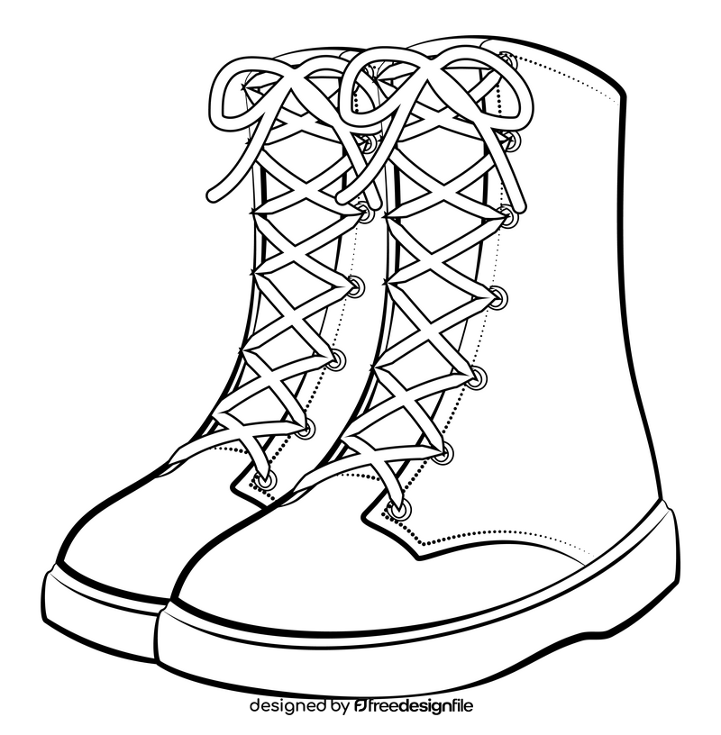 Boots black and white clipart