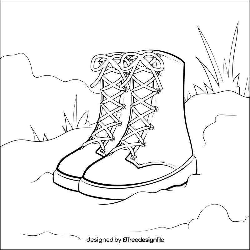 Boots black and white vector