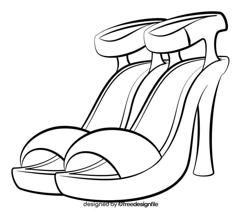 High heels black and white clipart