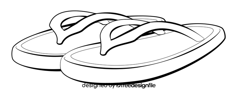 Flip flops black and white clipart