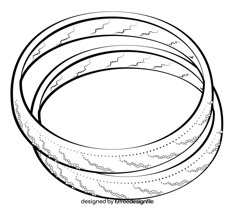 Gold bracelets black and white clipart