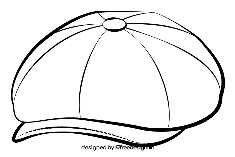 Newsboy cap black and white clipart