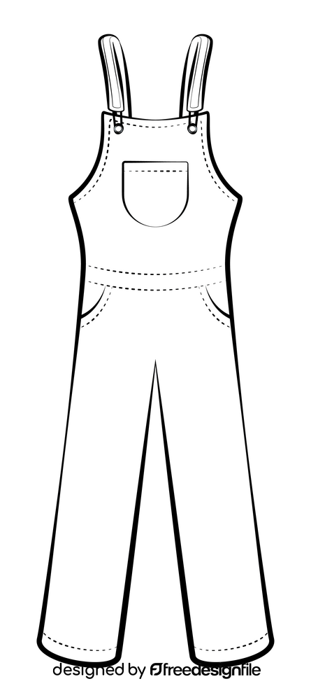 Overall black and white clipart