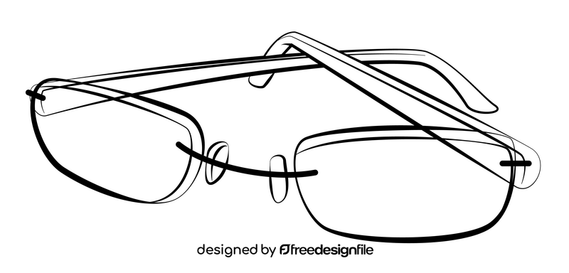 Spectacles black and white clipart