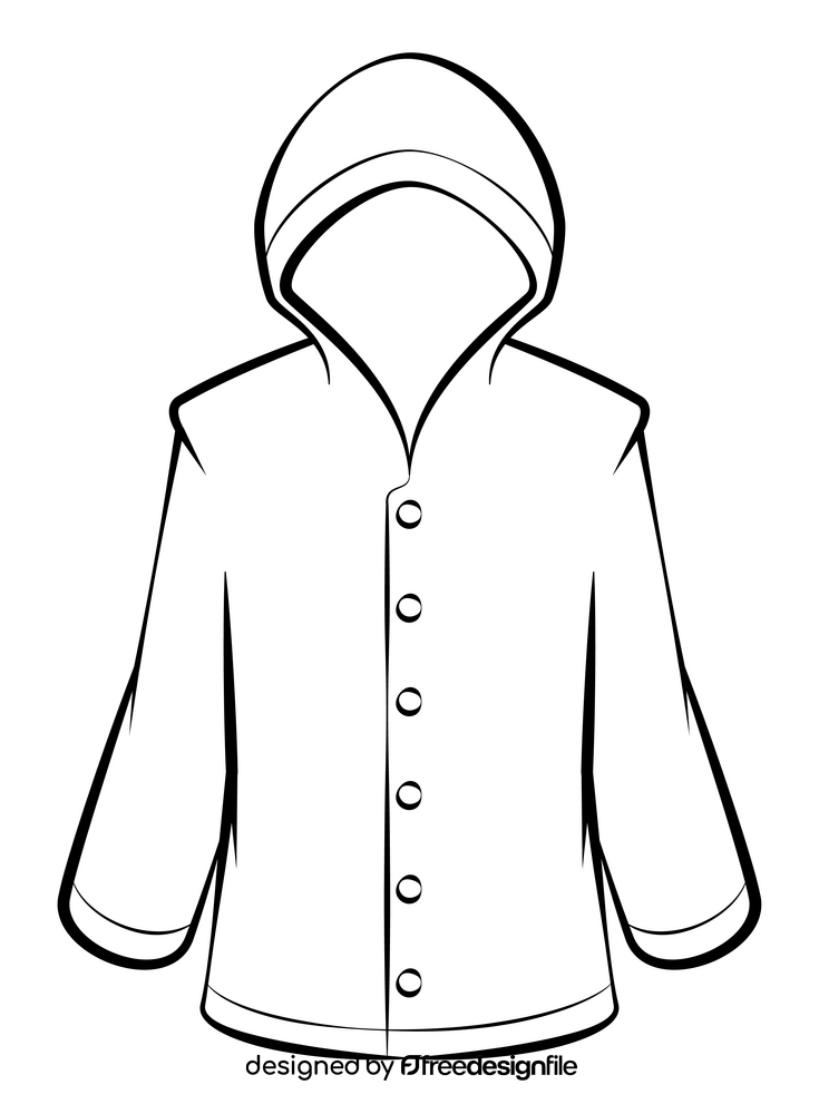 Raincoat black and white clipart free download