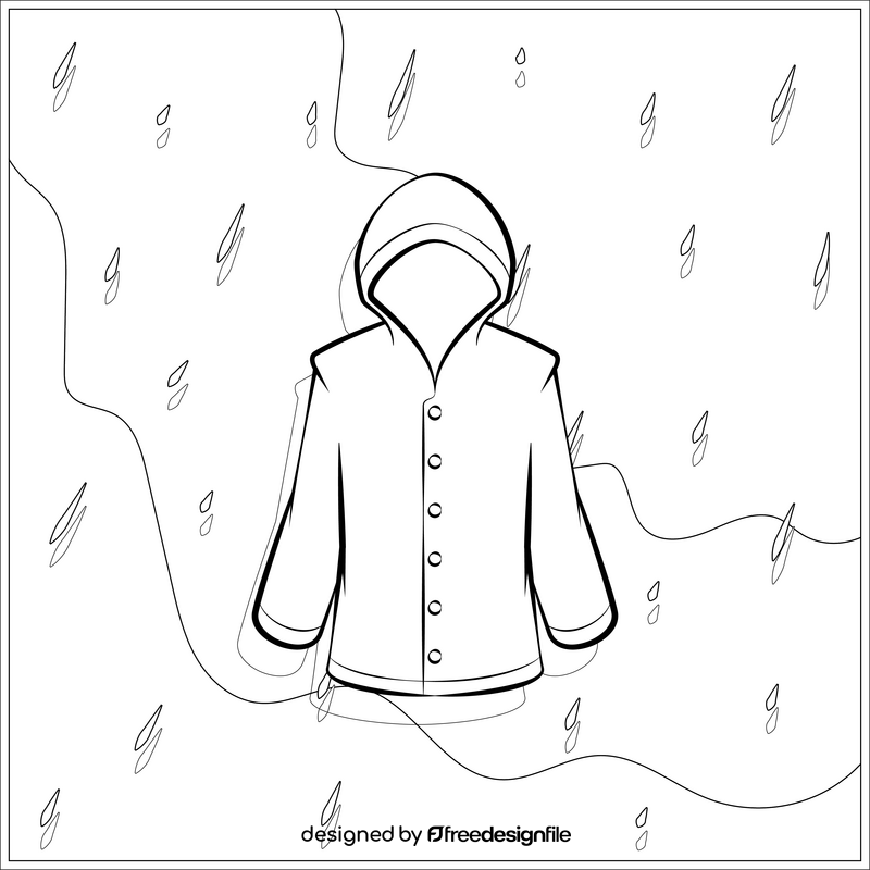 Raincoat black and white vector