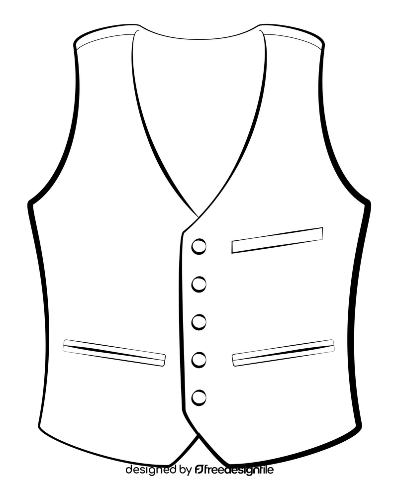 Vest black and white clipart