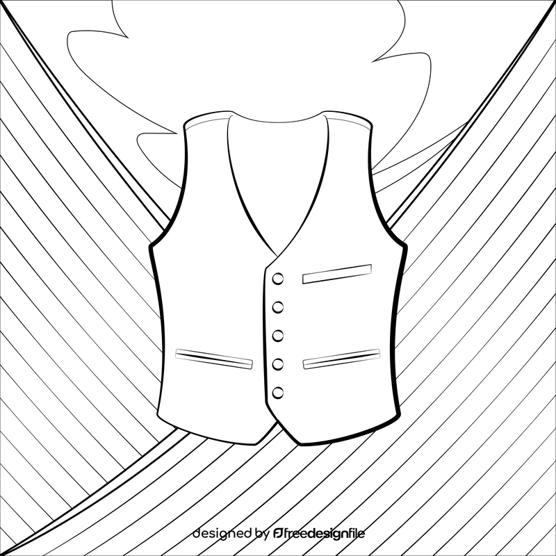 Vest black and white vector