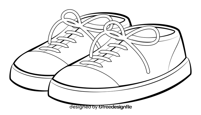 Sneakers black and white clipart