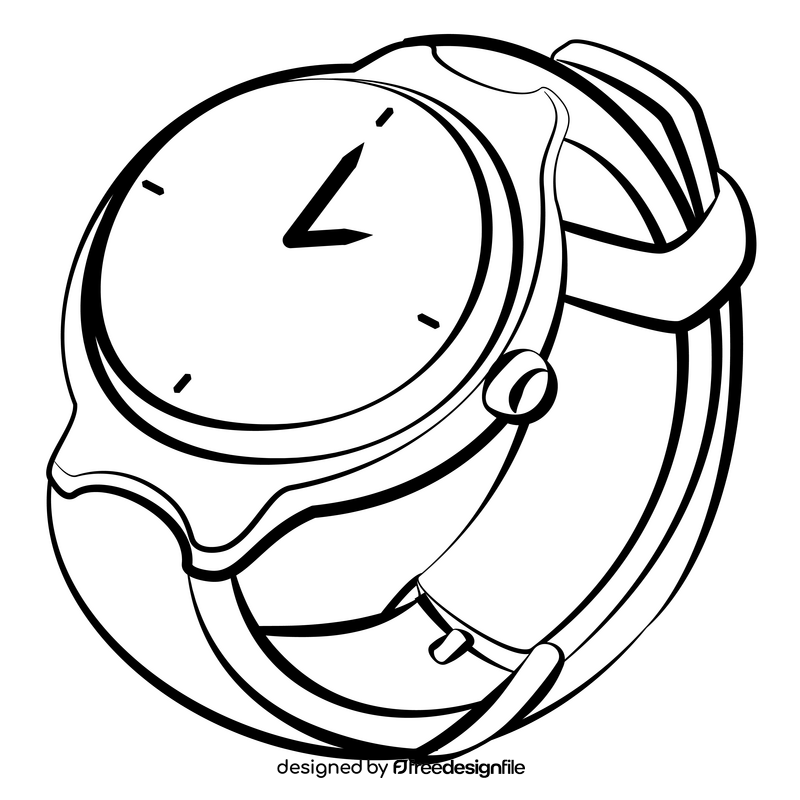 Watch black and white clipart