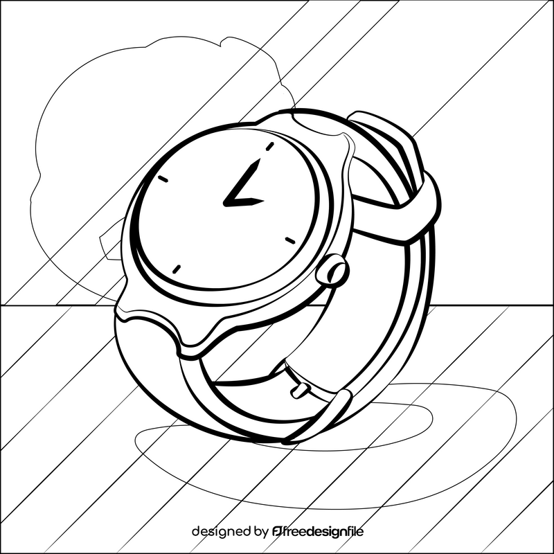 Watch black and white vector