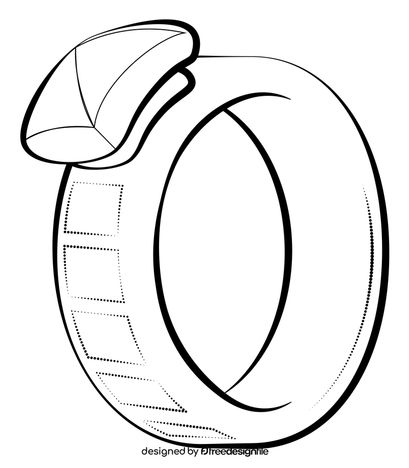 Ring black and white clipart