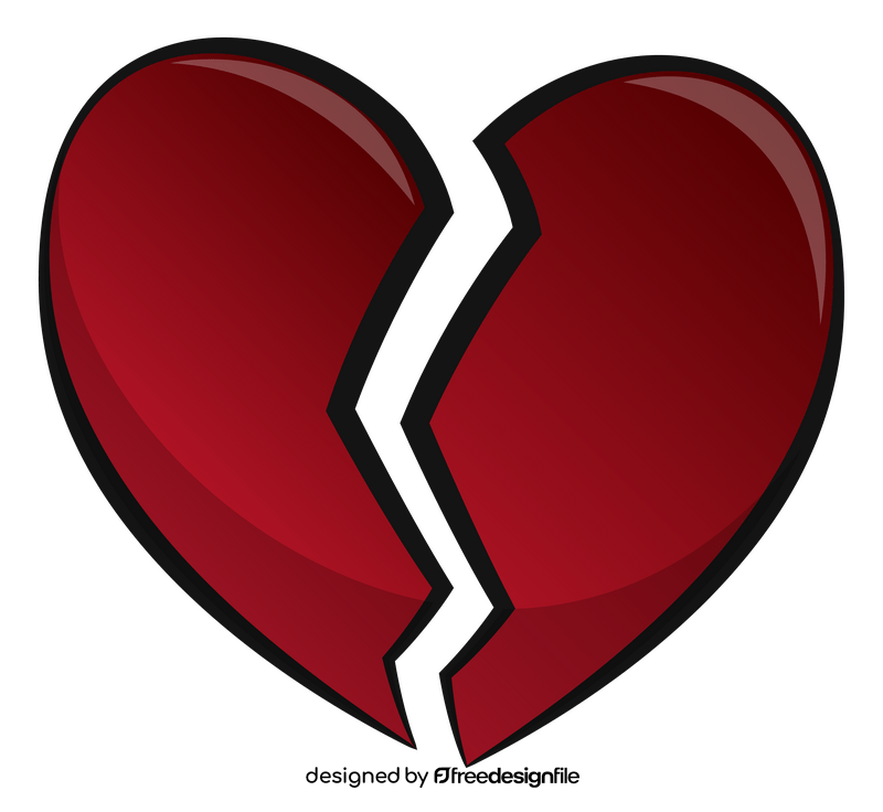 Broken heart emoji, emoticon clipart