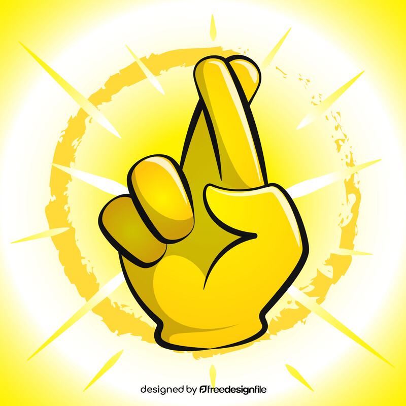 Fingers crossed emoji, emoticon vector