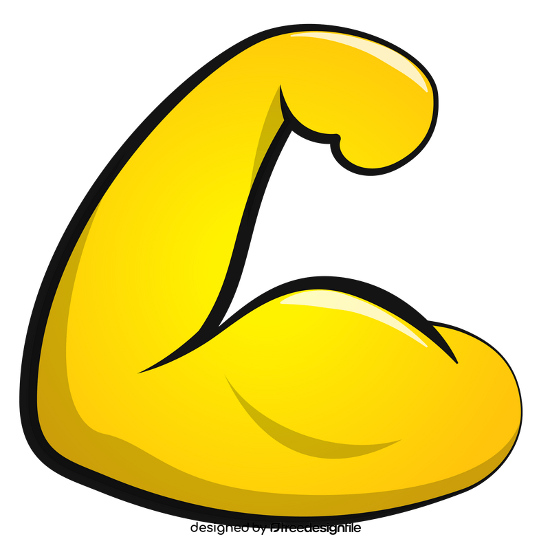 Flex muscle emoji, emoticon clipart