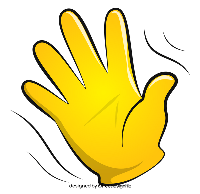 Hand wave emoji, emoticon clipart