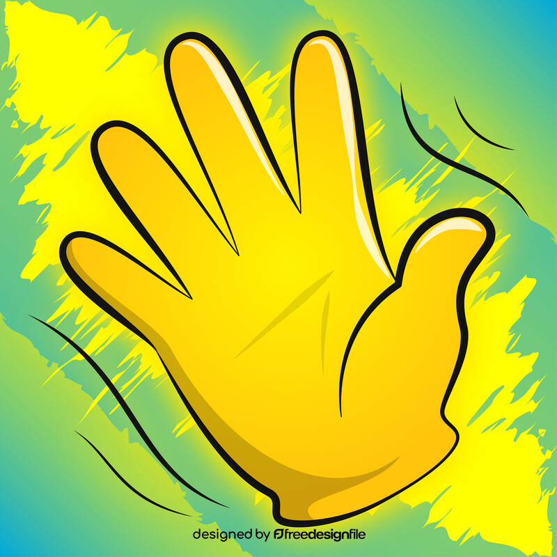 Hand wave emoji, emoticon vector