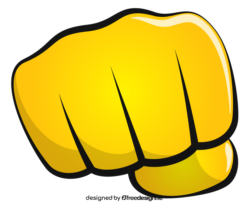 Fist hand, punch emoji, emoticon clipart