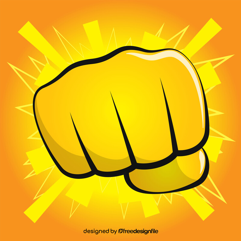 Fist hand, punch emoji, emoticon vector