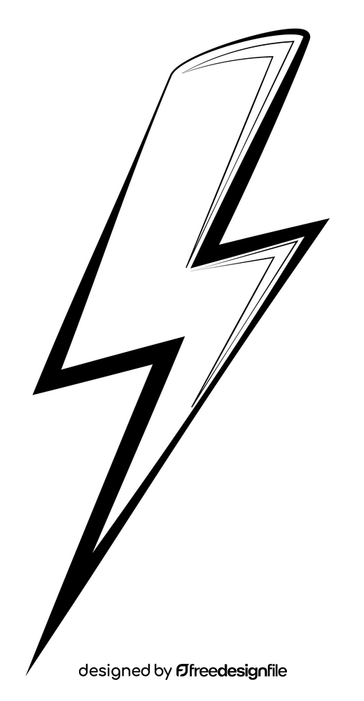 Lightning bolt emoji, emoticon drawing black and white clipart