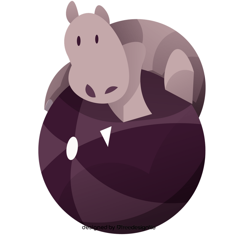 Hippo playing ball clipart