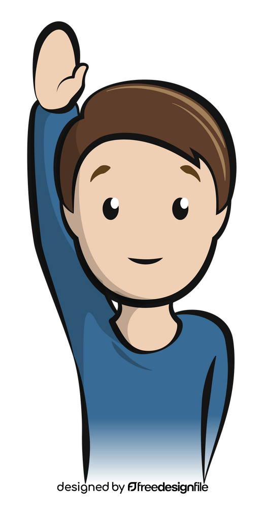 Man raising hand emoji, emoticon clipart