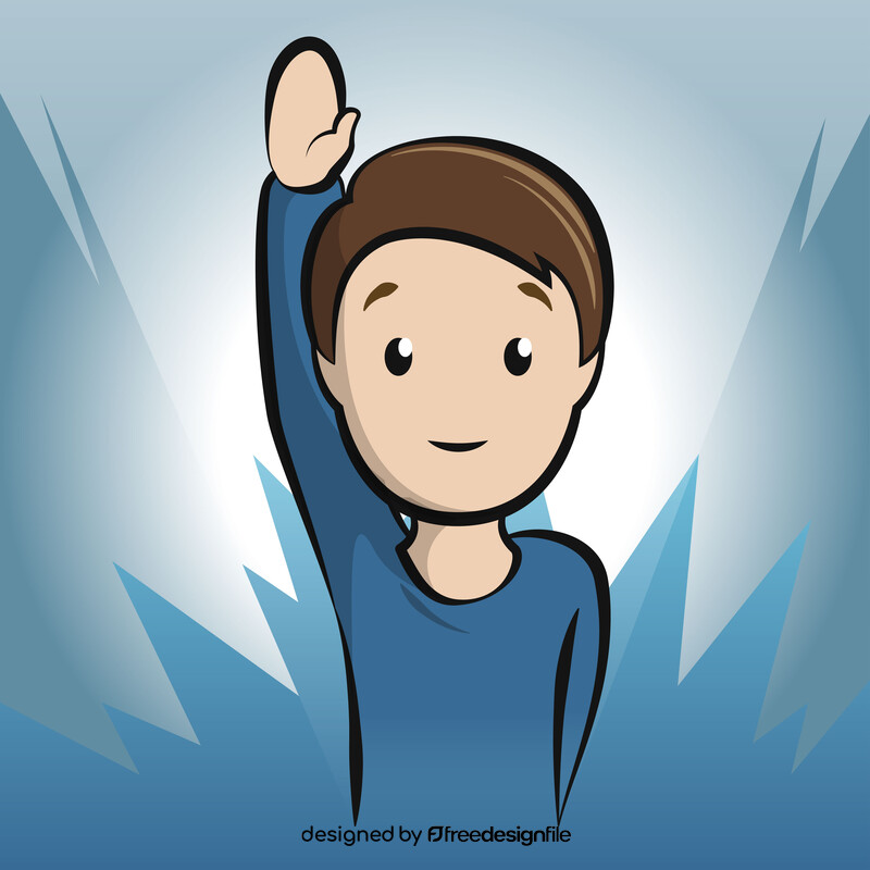 Man raising hand emoji, emoticon vector