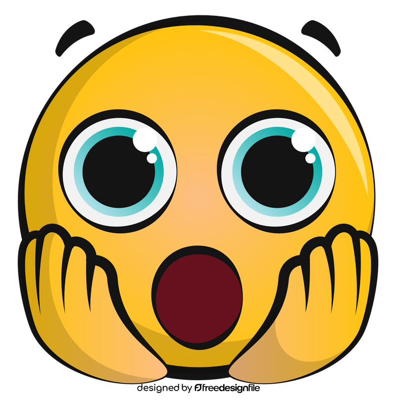 Shocked emoji, emoticon, smiley clipart