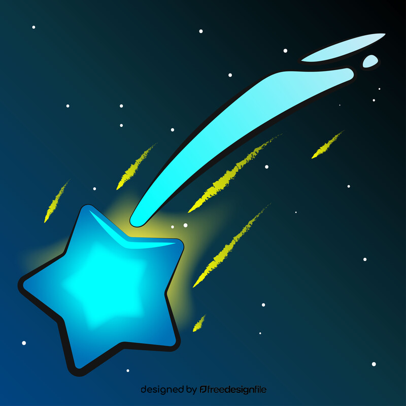 Shooting star emoji, emoticon vector