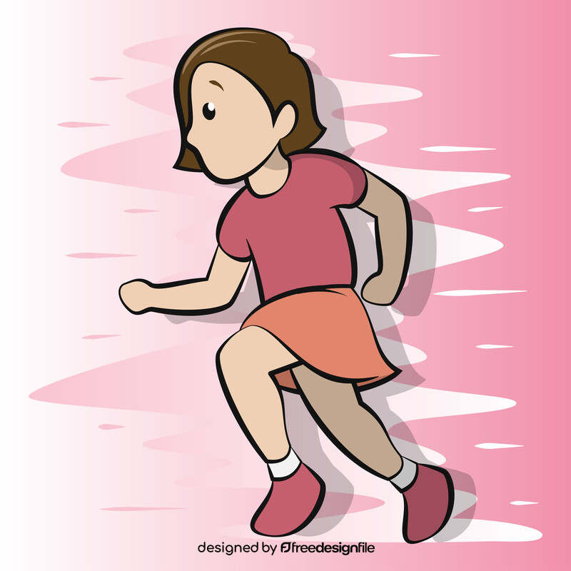 Woman running emoji, emoticon vector
