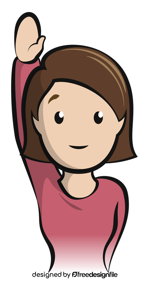 Woman raising hand emoji, emoticon clipart