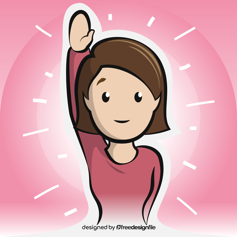 Woman raising hand emoji, emoticon vector
