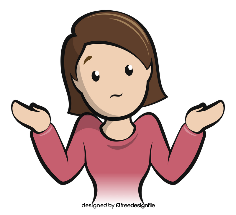 Woman shrugging emoji, emoticon clipart