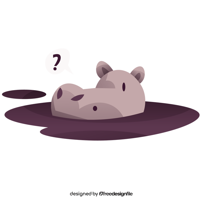 Hippo in the pool clipart
