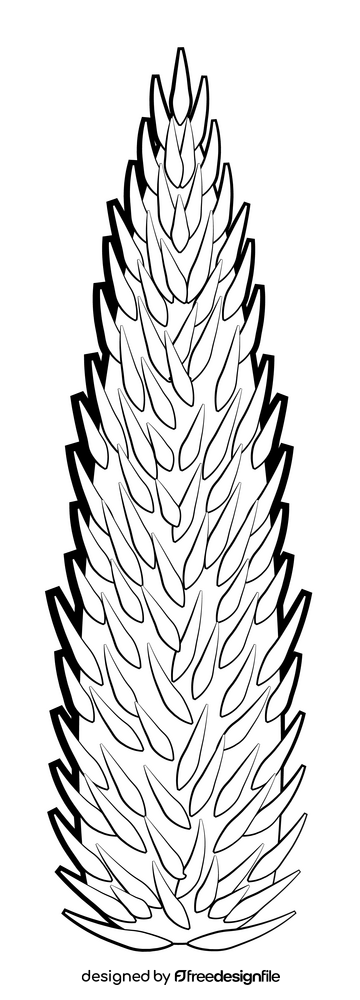 Celosia flower black and white clipart