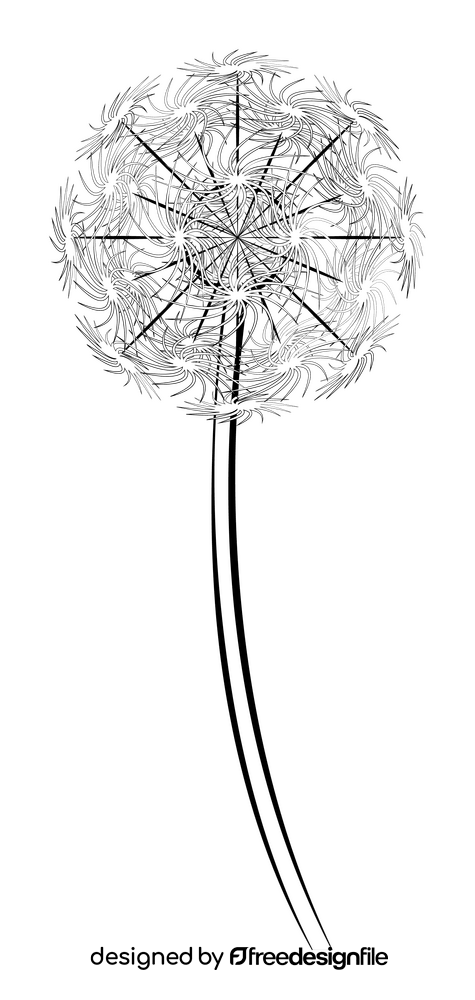 Dandelion black and white clipart