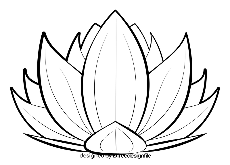 Lotus black and white clipart