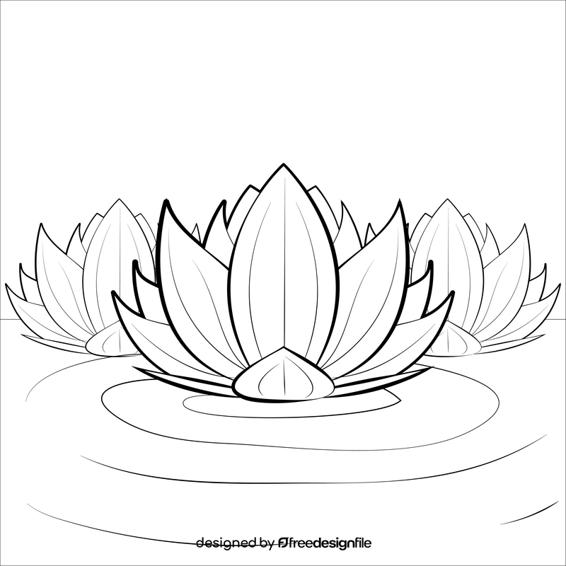 Lotus black and white vector