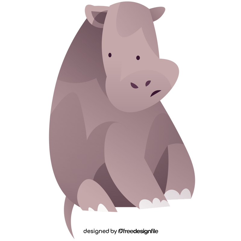 Hippo sitting clipart