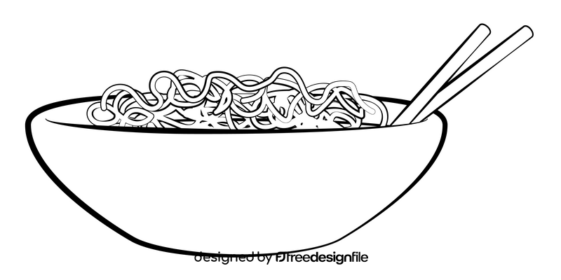 Noodles black and white clipart